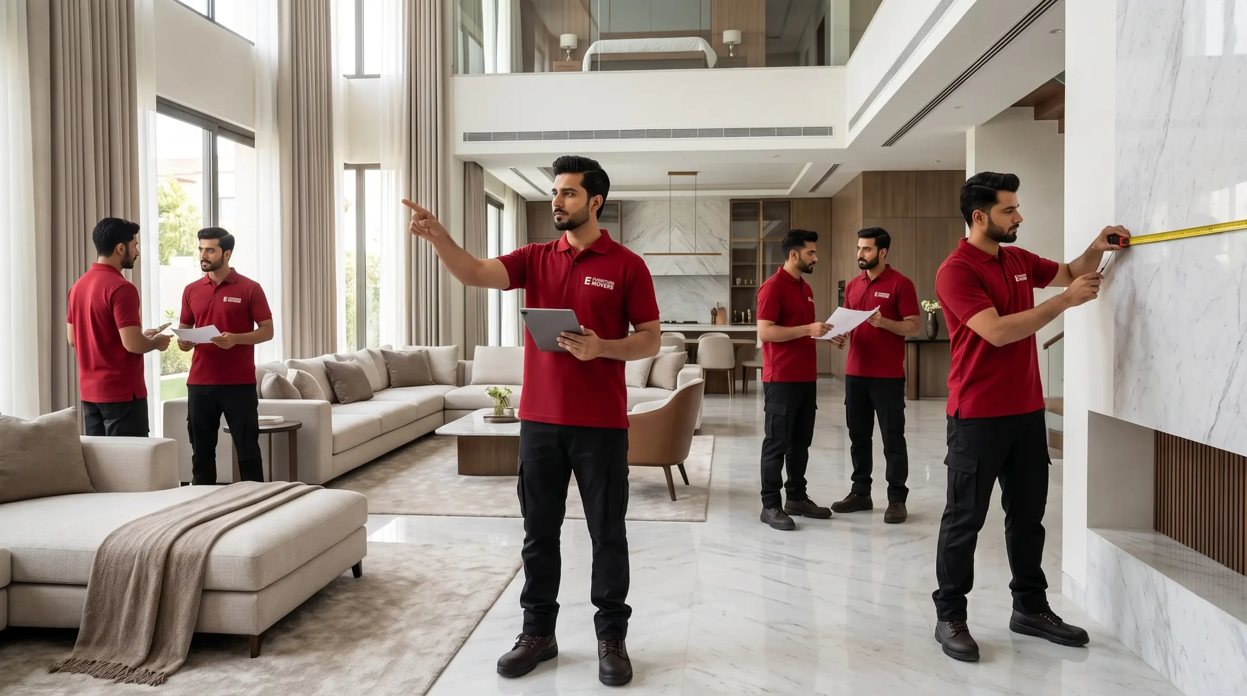 E Furniture Movers coordinating a compliant building move-in in Dubai